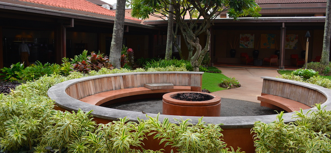 a fire pit with retaining wall is an excellent landscape enhancement for a commercial property 